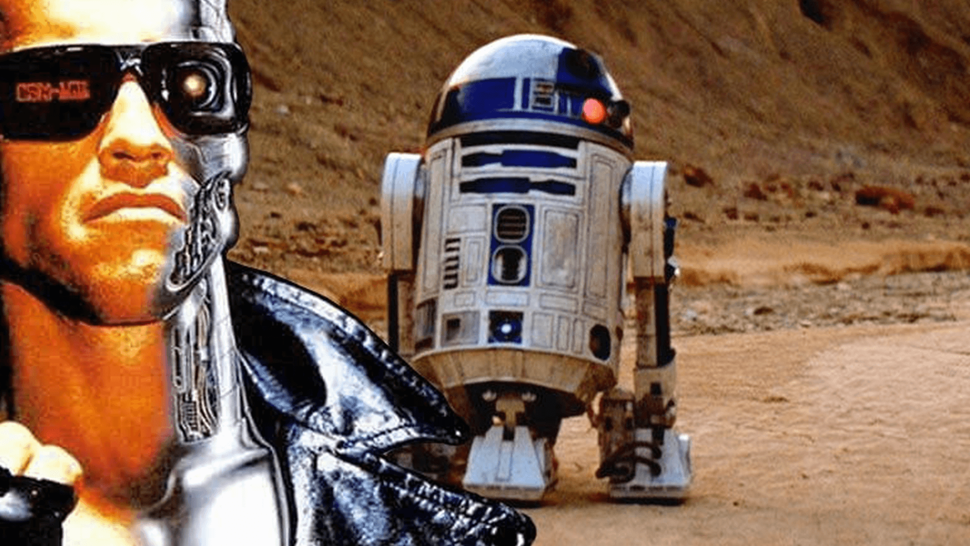 T-800 from Terminator and R2-D2 from Star Wars
