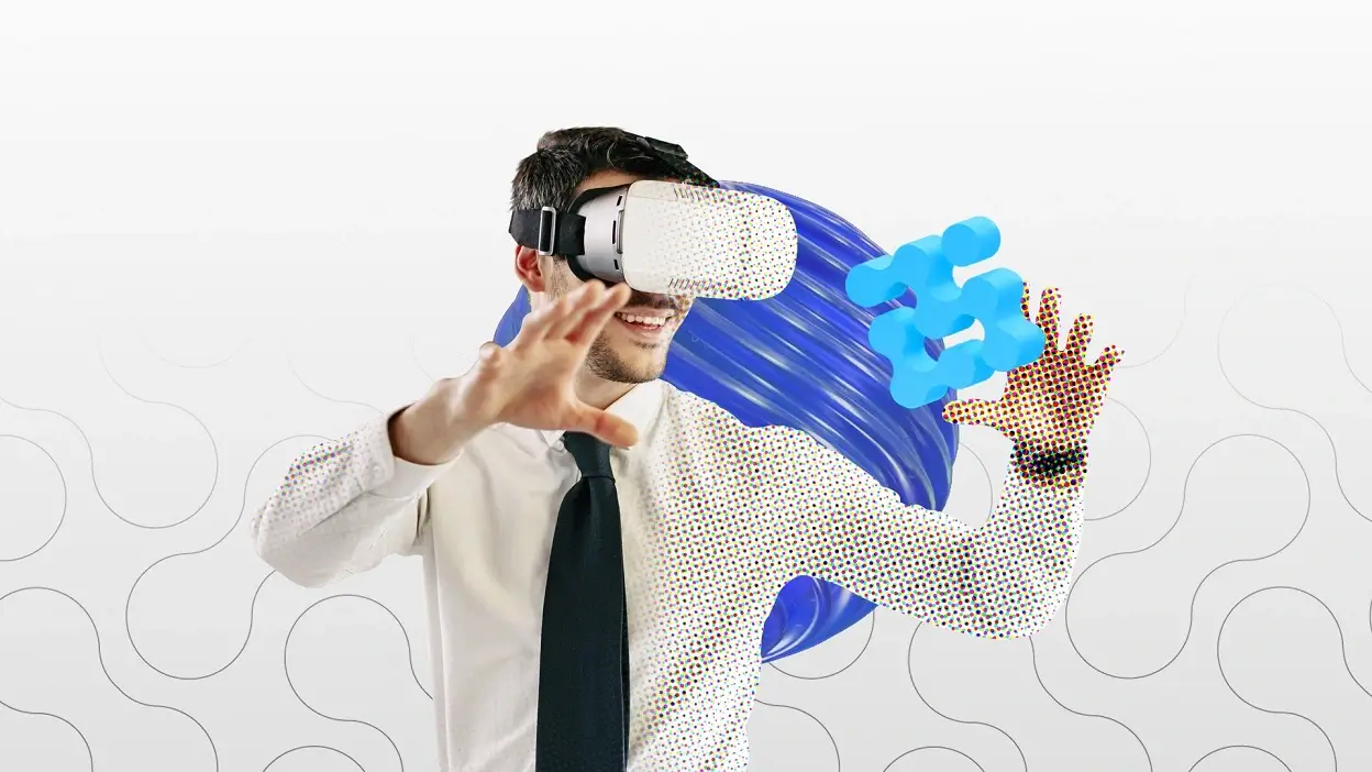 How AR and VR are Transforming the Future of Businesses Office Employer Man Using VR Headset