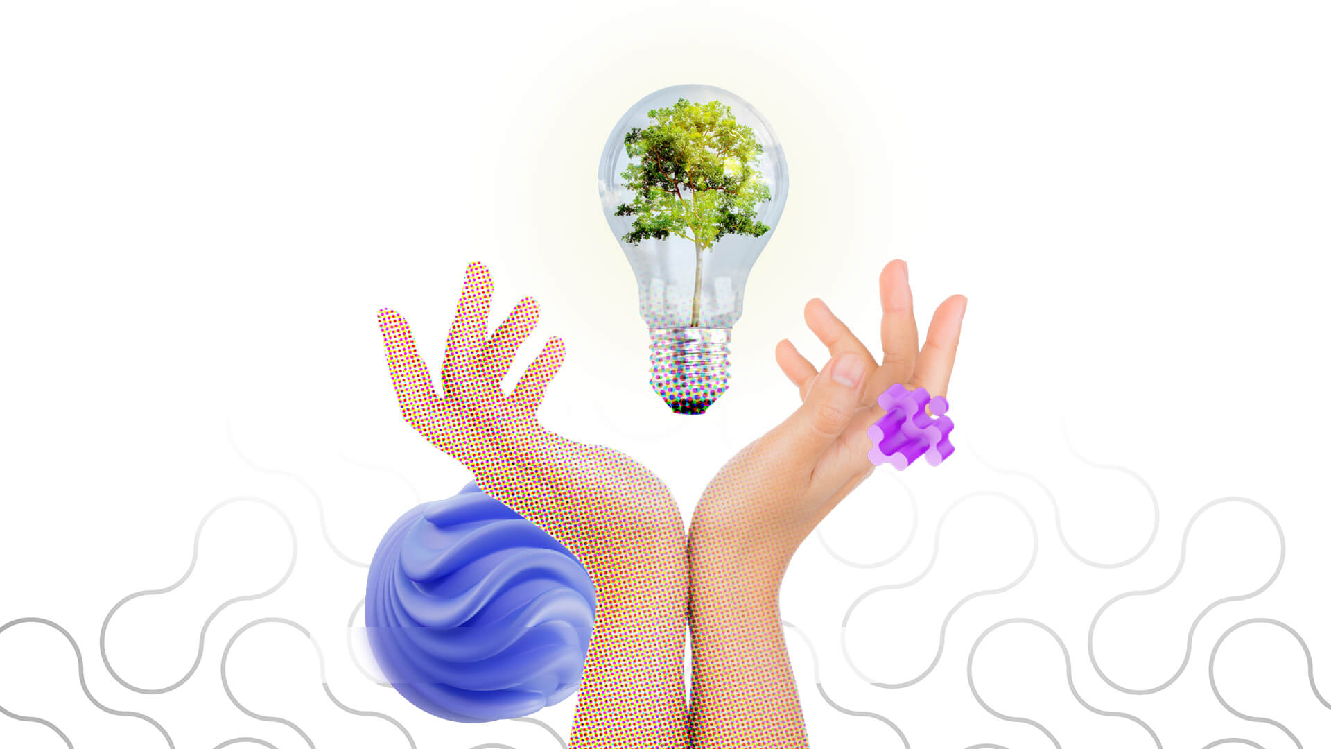 Why Are We Lacking Fresh Ideas For Creative Projects ideas icon illustration with white background and green plant in the lamp
