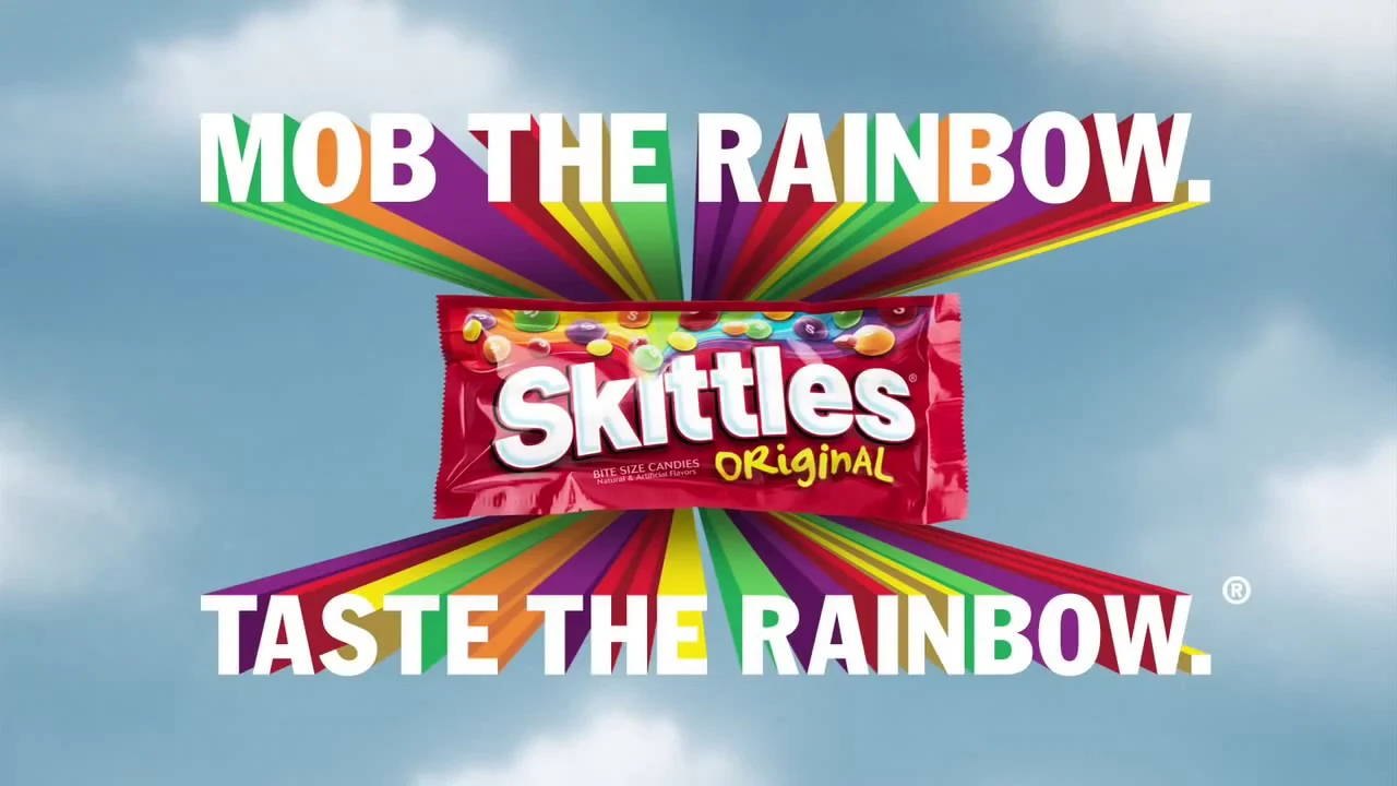 Skittles mob the rainbow taste the rainbow
